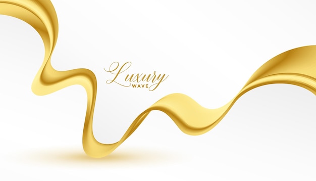 Free vector 3d golden flowing wave on white background