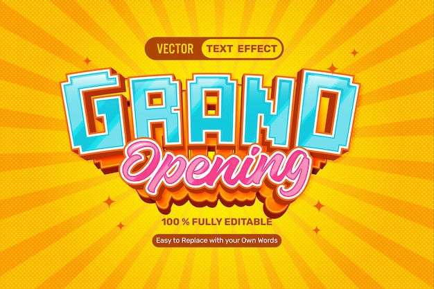 3d grand opening text effect