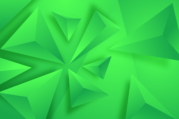 무료 벡터 3d 녹색 삼각형 배경