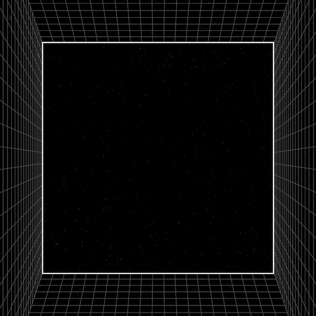 3D grid patterned frame vector