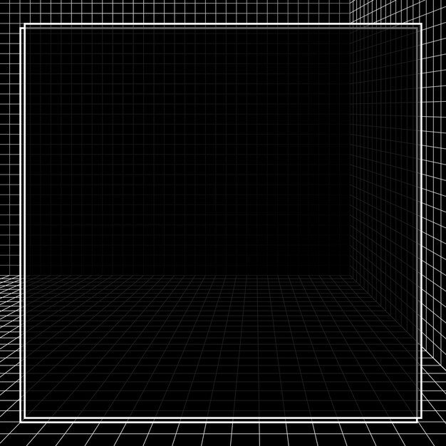3D grid patterned frame vector