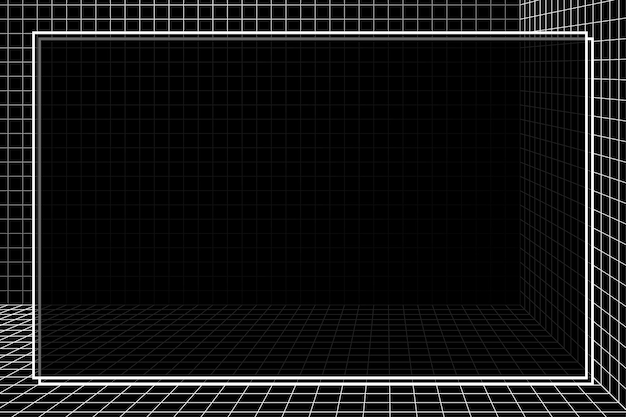 3d grid patterned frame vector