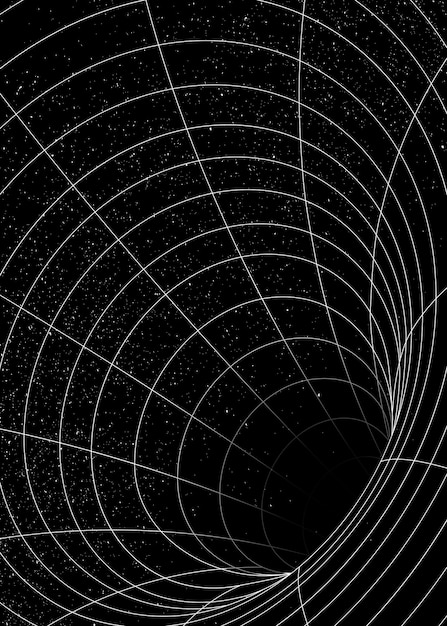 3D 그리드 웜홀 환상 디자인 요소 벡터