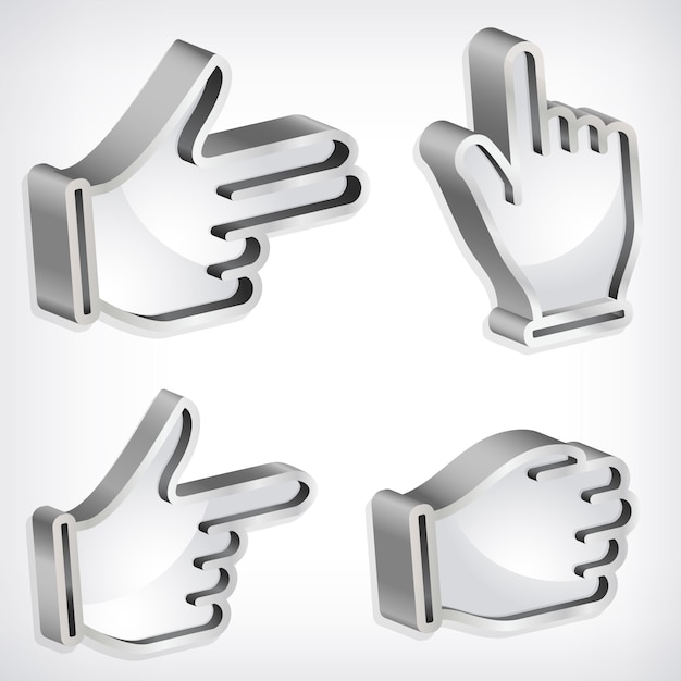 3d hand icons