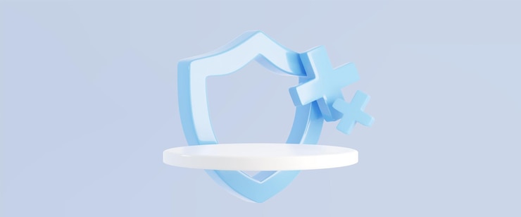 무료 Vector 3d 의료 디스플레이와 포디움 드 크로스