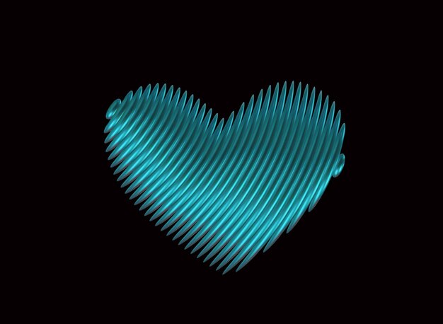 3d Heart Icon Love symbol. Valentine's Day sign vector graphic.