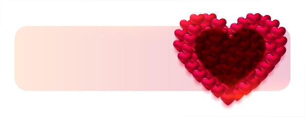 3d hearts decorative valentines day banner 