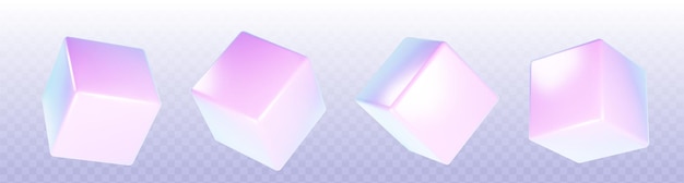 3D ホログラフィック キューブ レンダリング アブストラクト ボックス