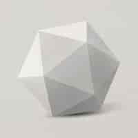 Vettore gratuito elemento icosaedro 3d, forma geometrica in vettore grigio