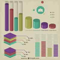 Vettore gratuito grafici 3d infographic