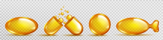 Free vector 3d isolated oil vitamin pill fish capsule icon