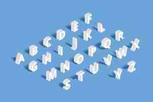 Free vector 3d isometric alphabet. design letter, typography abc set, character geometric typo sign