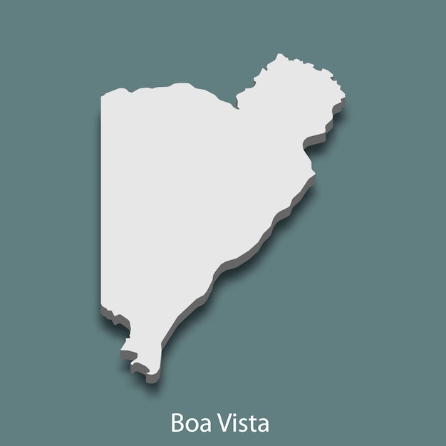 Boa Vista Brazil Map Premium Vector | 3D Isometric Map Of Boa Vista Is A City Of Brazil