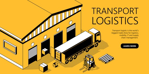 3d isometric site template - transport logistics