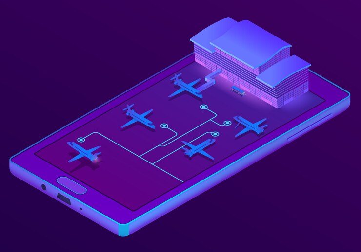 Free Vector 3d isometric smartphone - booking of tickets