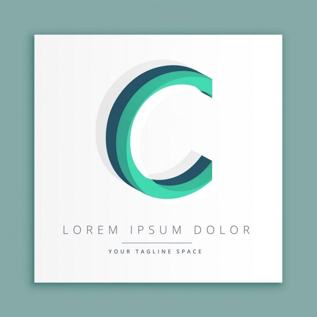 Free Vector 3d logo with letter c
