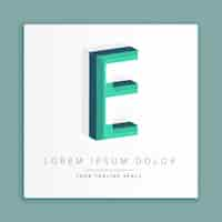 Free vector 3d logo with letter e