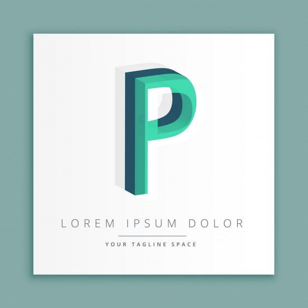 Free vector 3d logo with letter p