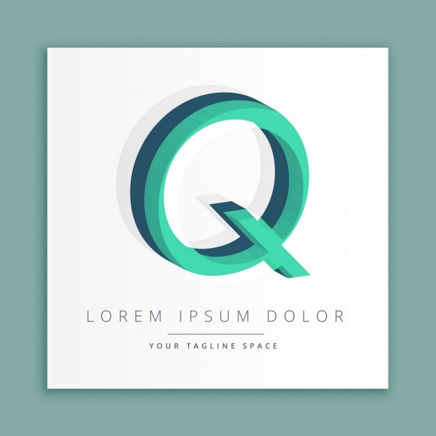 Free Vector 3d logo with letter q
