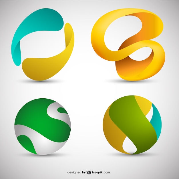 Бесплатное векторное изображение 3d логотипы
