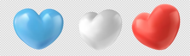 Free vector 3d love symbols heart shape balloons