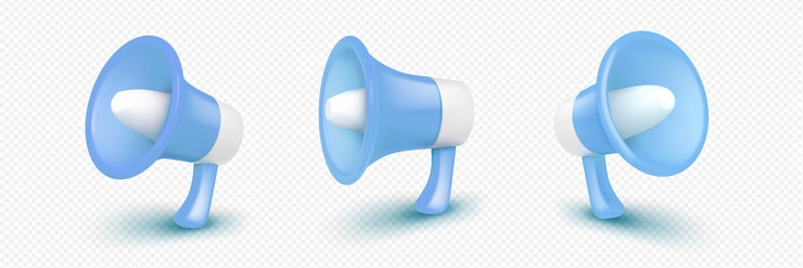 Free Vector 3d megaphone or loudspeaker render elements