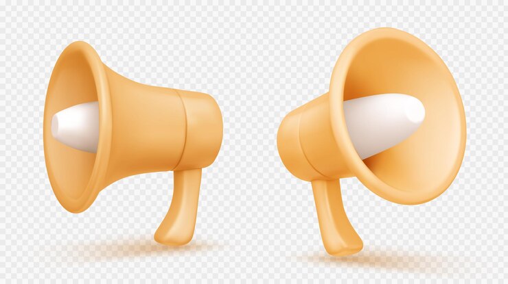 Free Vector 3d megaphone or loudspeaker render elements
