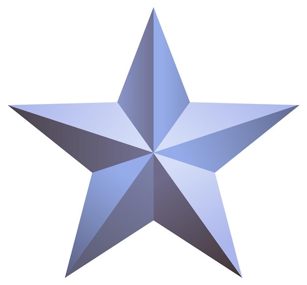 3D Metal Star Isolated