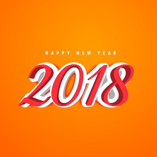3d new year 2018 creative text design