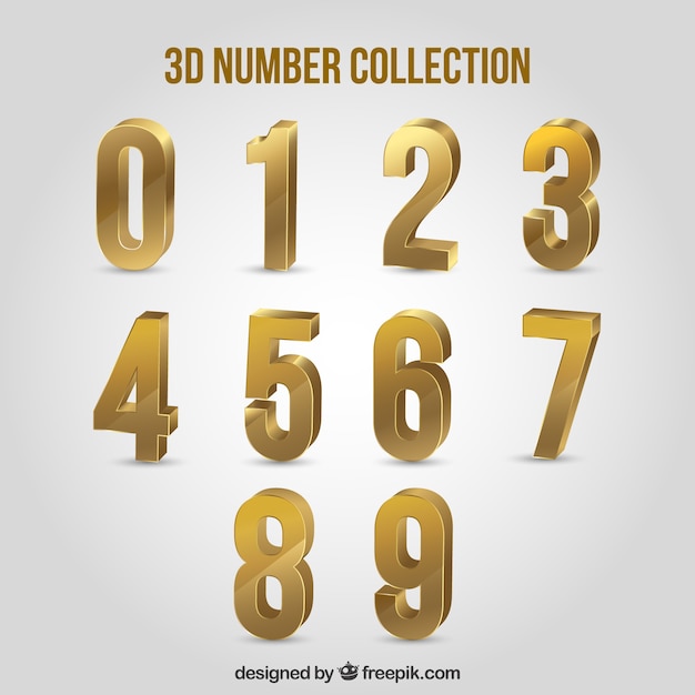 Free 3d Number Collection Svg Dxf Eps Png Free Svg Cut Files Creativefabrica