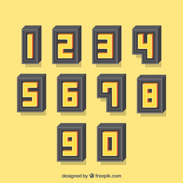 Free vector 3d number collection