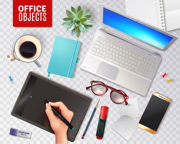 3D Office Objects isolated