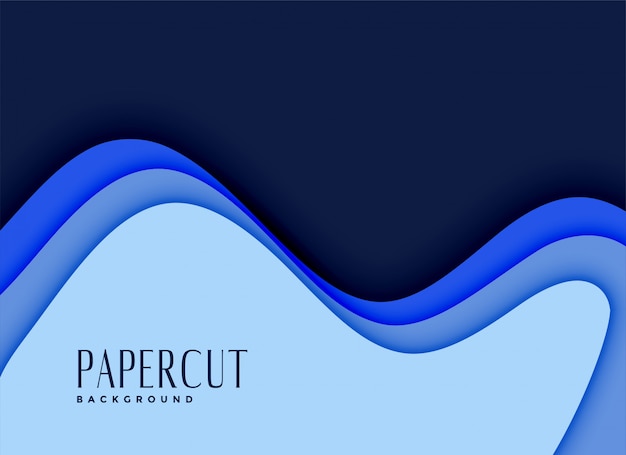 Free vector 3d papercut background in blue shades