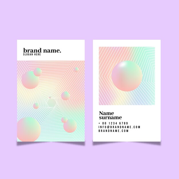 3d pastel coloured balls business cards