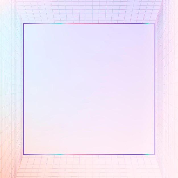 3D pastel vector grid patterned frame