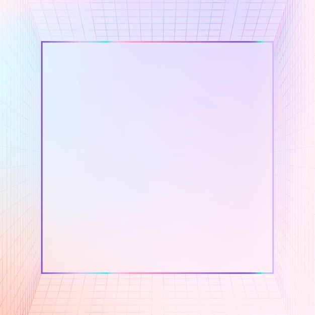 3D pastel vector grid patterned frame