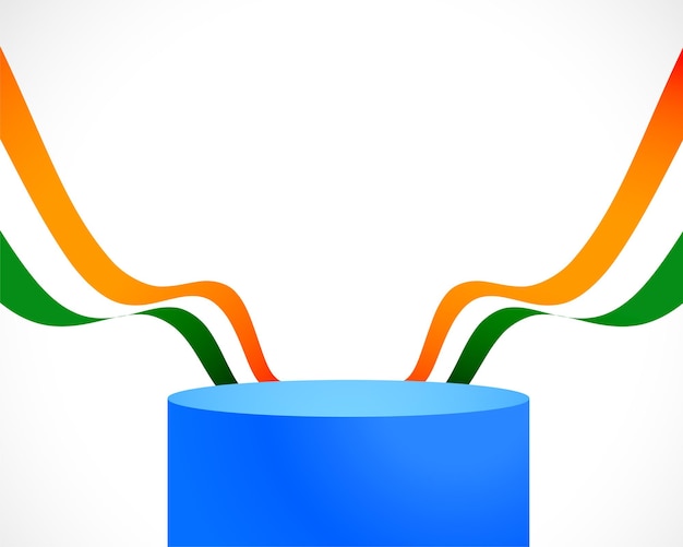 Free vector 3d podium for product display indian republic day wishes card