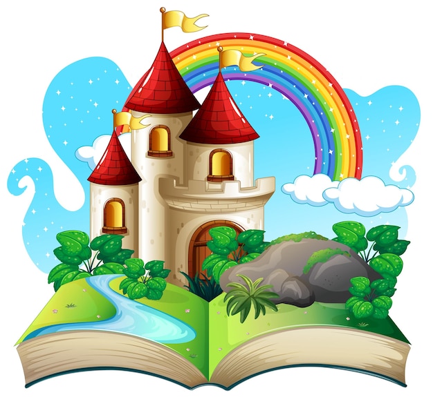 3d pop up book with castle fairy tale theme