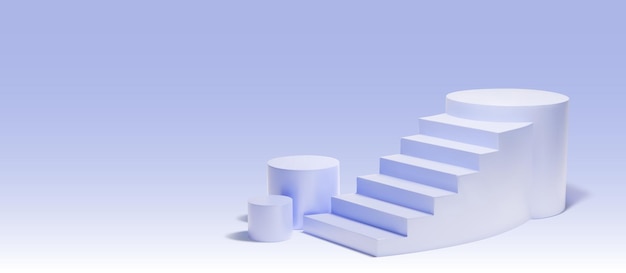 Free vector 3d purple stair podium render for product display