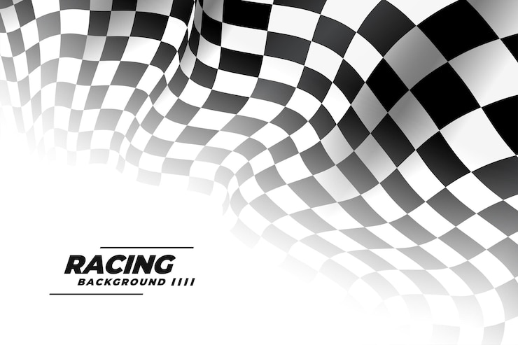 Free Vector 3d racing flag on white background