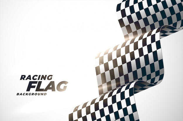 Free vector 3d racing wavy flag background