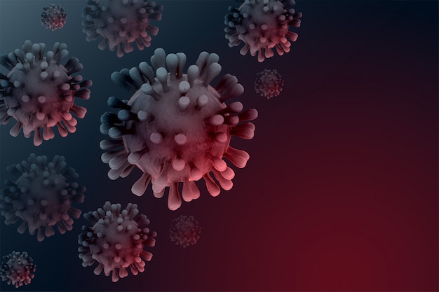 3 dのリアルなコロナウイルスcovid19感染拡散背景デザイン