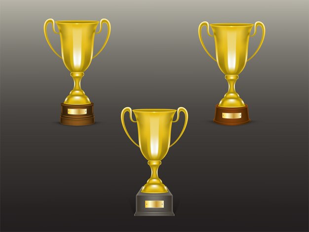 3d реалистичный набор чашек, золотые трофеи для победителя конкурса, чемпионат.