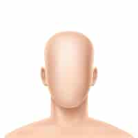 Free vector 3d realistic faceless human model