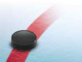 Free vector 3d realistic hockey background, mock up for ad banner, poster.