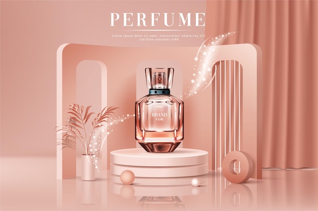 3d   realistic perfume bottle concept