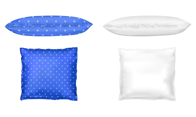 Free vector 3d realistic pillows. template, mock up