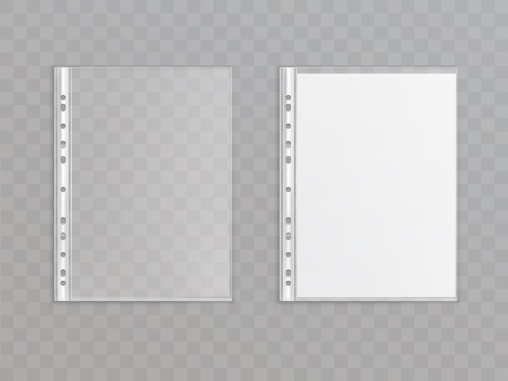 Free Vector 3d realistic translucent punched pocket isolated on transparent background.