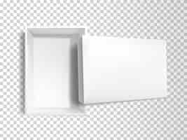 Бесплатное векторное изображение 3d реалистичная белая пустая бумажная коробка