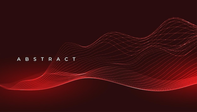 3d red glowing wave lines abstract background